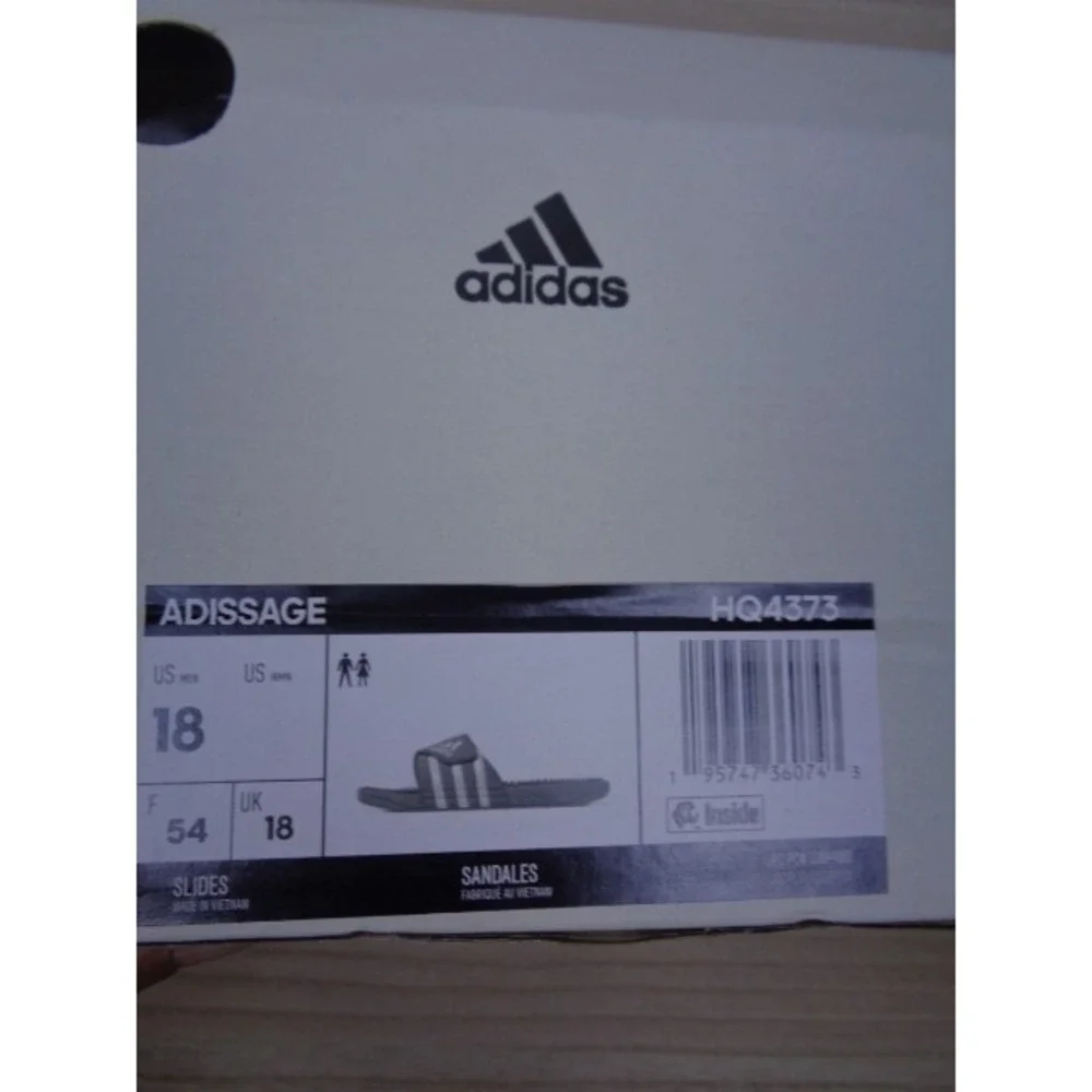 Adidas Unisex Adissage Slides Sandal Gray/White Mens Size‎ 18